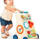 B. toys Little Learning Steps Wooden Activity Walker 7 Educational Activities Learning & Walking Toy for Toddlers Stand, Push, Walk 1 Year +