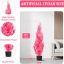 Two 5-Foot Outdoor Artificial Cedar Pink Trees Outdoor Room Christmas Trees