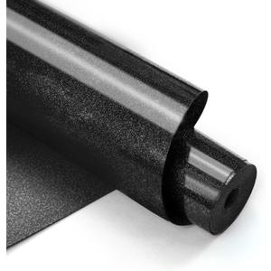 HTVRONT Black Glitter Heat Transfer Vinyl - 12" x 10ft Black Glitter Iron on Vinyl for Shirts, Glitter HTV Vinyl Rolls for Heat Vinyl Design