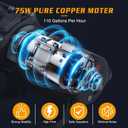 Portable DC 12V 75W Electric Gasoline Transfer Pump, Moves Up to 110 Gallons of Gas Per Hour, Great for Vehicles, Boats, Motorbike, Equipment, Gasoline (110GPH-SINGLE PUMP)