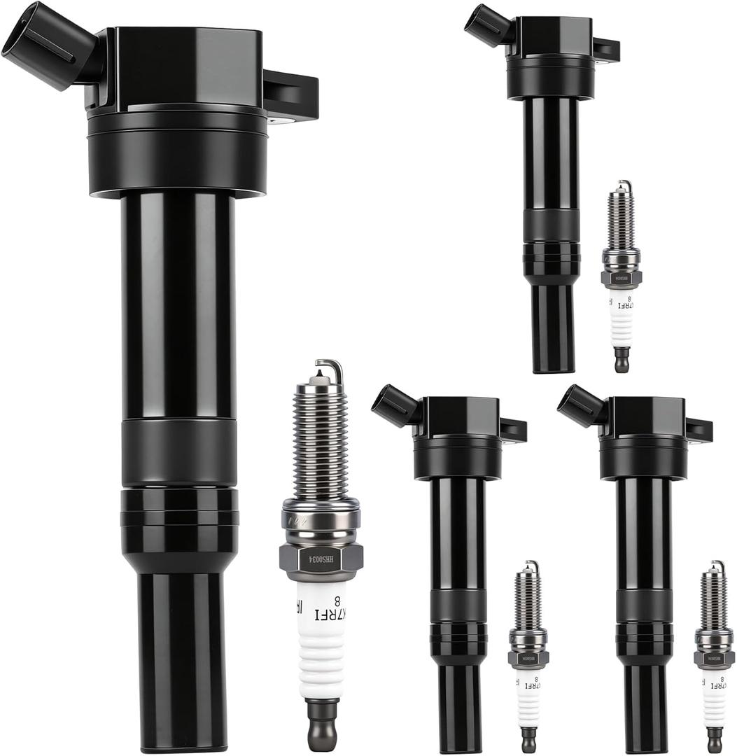 Autoexact Ignition Coil Pack and Iridium Spark Plugs Kit Fit for Hyundai 2012-2016 Elantra 2014-2021 Tucson 2012-2019 Soul Forte Elantra GT/Coupe Forte5 1.8L 2.0L L4, Replaces UF651 97390 4 Sets