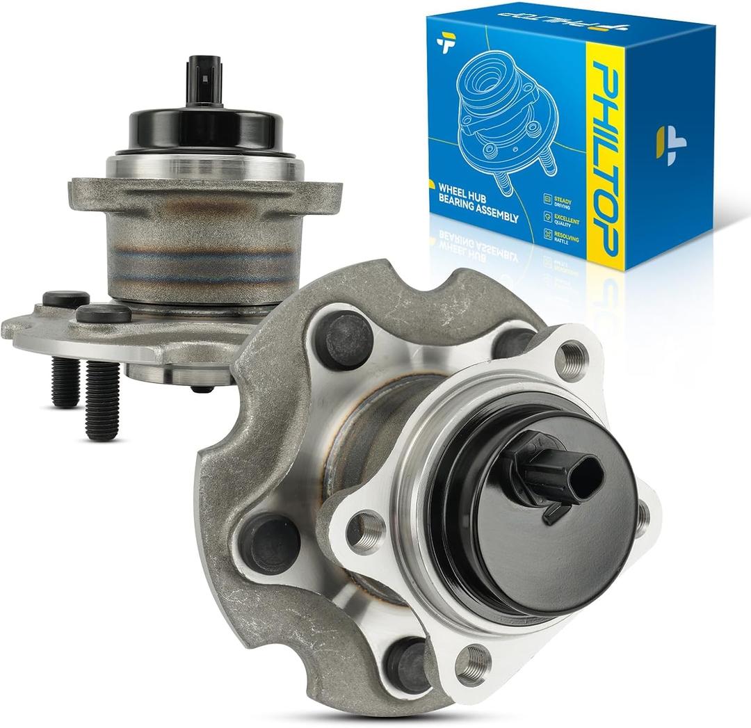 PHILTOP 512372 FWD Rear Wheel Hub Assembly Fit for Toyota R-A-V-4 2006-2018, Lexus NX300 2018-2021, Scion tC 2011-2016, Lexus NX200t 2015-2017, 5 Lugs 2pcs Wheel Hub Bearings W/ABS