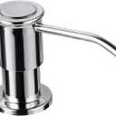 SAMODRA Sink Soap Dispenser, Stainless Steel Pump Head-Built in Design Refill Liquid from The Top with 17 OZ Bottle-3.15 Inch Threaded Tube (Chrome)