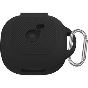 Compatible with Anker Soundcore P40i Case Cover, Silicone Anti-Slip Anti-Scratch Protective Cover for Soundcore P40i Wireless Earbuds Charging Case with Carabiner (Black)