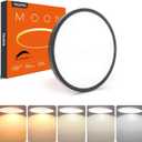 TALOYA Dimmable Flush Mount Ceiling Light,12Inch,20W,5 CCT,LED Ceiling Light Fixture for Bedroom,Kitchen,Living Room,Black