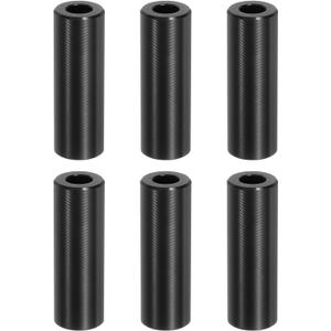 PATIKIL 6PCS Aluminum Spacers, 1/4" x 1/2" Metal Spacers Aluminum 1-1/2" L Spacer Screw Standoff Round Unthreaded Standoff Bushing for 1/4inch Screw Bolts, Black Black