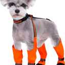 Dog Suspender Boots, Anti-Slip & Fall Waterproof Dog Shoes Leggings, Dog Paw Protector for Small Medium Dogs, Adjustable Dog Boots Pet Shoes for Outdoor Walking Orange,M