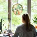 FLAGWIX St Patricks Day Decorations - Saint Patricks Day Decor Double Layered 12 inch Hanging Suncatcher - Irish Shamrock Celtic Cross Home Decoration, Gifts for Women Men, Gifts for Friends