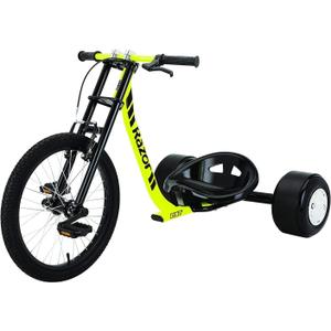 Razor DXT Drift Trike Yellow, One Size
Proper Freestyle w/ Foot Pegs; Maximum Stability | Iconic Wheeled Ride-On For Kids, Adults Age 14+