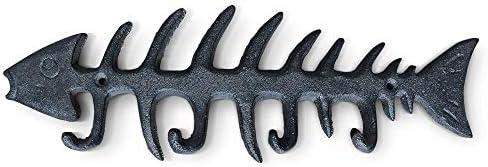 Wallcharmers Large Fish Bone Key, Leash, & Towel Holder | Nautical Home & Wall Decor Has Damage