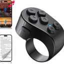 TikTok Scrolling Ring Remote Control,Page Turner for iPad iPhone & Android Tablet,Bluetooth Camera Remote, Scrolling Ring for TikTok,YouTube,Instagram,iOS,Android (Black)