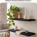 Floating Shelves for Wall -Solid Pine Wood Wall Shelf - Bathroom Shelves -Wall Shelves for Bedroom Living Room - Floating Shelf for Wall Mounted Shelves (Black, 16 Inch)