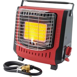 Upgrade Dual Fuel Portable Outdoor Heater with self ignition,Fuel by Butane/Propane, 9000BTU,Tip-over|Low-Oxygen Safety Shutoff,Portable Camping Heater for Tents,Camping,Hiking,RV(Fuel not included)