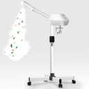 Professional Facial Steamer, Esthetician Steamer on Wheels with Hot Mist, Stand Face Steamer for Facial Deep Cleaning, Steamer for Facial for Personal Care or Spa, Moisturizing and Hydrating, White