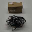 Outdoor String Lights 25 Feet G40 LED Patio Lights, Plug-in, 13 Plastic Edison Bulbs(1 Spare), Waterproof Connectable Hanging Light for Backyard Porch Balcony Party Decor, E12 Base, Black