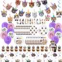 137PCS Cat Birthday Party Supplies Serves 20 Guests Kitten Birthday Party Decorations Plates Banner Napkins Balloons Tablecloth Cake Toppers for Cats Themed Birthday Parties Supplies