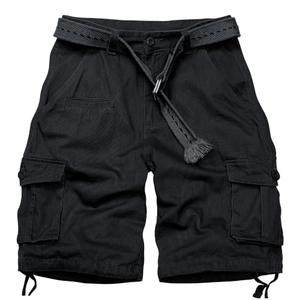 Camo Cargo Shorts for Men Relaxed Fit Work Shorts Casual Outdoor Cotton Shorts with Multi-Pocket No Belt Black 34
