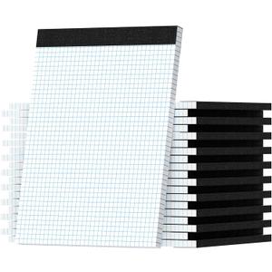 Graph Paper 8.5 X 11, 20 Pack, 4x4 Quad Ruled, Grid Paper Pad 8-1/ 2" X 11", Grid Pad 8.5 X 11, Engineering Notebook, Easy Tears Off, White 70 Gsm Graft Paper