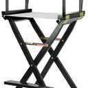 Casual Home 30" Director's Chair Black Frame-with White Canvas, Bar Height