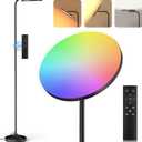 SIBRILLE RGB Floor Lamp, 36W Bright LED Standing Lamp, Stepless Dimming Color Changing Torchiere Floor Lamps with Remote, 350Rotating Modern Tall Floor Lamp for Living Room, Gaming Room