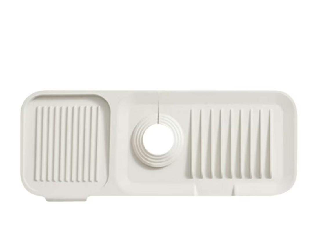 Sink Splash Guard,Longer Silicone Sink Mat for Kitchen Bathroom,Kitchen Faucet,Silicone Sink Faucet Mat Splash Guard, Drip Protector Splash Countertop (Grey)