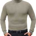 Mens Turtleneck Sweaters Slim Fit Long Sleeve Sweater Pullover Mens Turtle Neck Men Sweater Highneck Thermal (X-Large, Apricot)