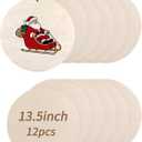 Unfinished Wood Circles for Crafts, Wood Sign Blank Round Wooden Discs for DIY Crafts Door Hanger Sign, Painting, Wooden Plaques for Crafts (12 Pcs,13.5 inch)