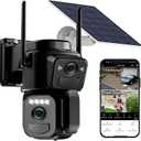 Uniter Dual Lens Solar Security Cameras Wireless Outdoor,5G/2.4G WiFi, 360 View Pan/Tilt Home Security Camera with 6MP Color Night Vision/PIR Motion Detection/Spotlight Siren/2-Way Audio