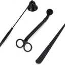 3PCS 3 in 1 Candle Accessory Set,Candle Care Kit,Candle Snuffer Set,Candle Wick Trimmer Cutter Snuffer Extinguisher Wick Dipper Gift Supplies (Black)