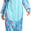 Wishliker Adult Onesie Animal Pajamas Halloween Cosplay Costumes Party Wear Blue (Large, Sully)