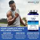 Granions 27 Mens Multivitamins Minerals Extracts - Vitamin D3, C, B12, Zinc, Magnesium, CoQ10, Quercetin, Maca Plus Multivitamin - Daily Mens Vitamins Supplement Multi for Men - 90 Tablets, BB:04/2028