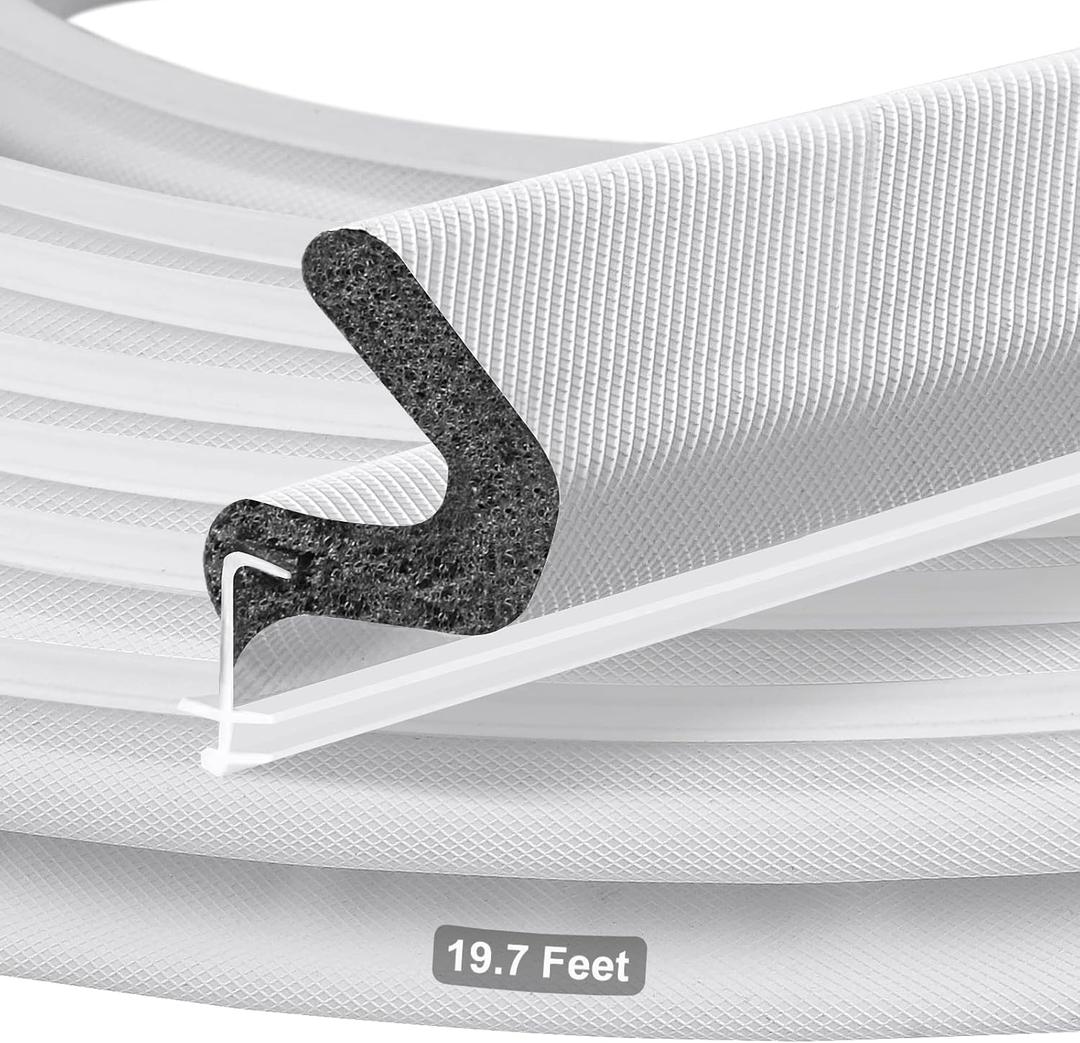 Kerf Weather Stripping for Doors,19.7 Feet Door Weather Stripping Door Seal Strip for Large Gap,Easy Cut to Size and Installation