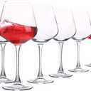 UMEIED 20 Ounce Burgundy Wine Glasses, Long Stemmed Premium Wine Glasses Set of 6, Crystal-clear