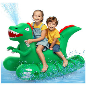 Inflatable Dinosaur Swimming Pool Float for Kids with Sprinkler for Yards, 2-in-1 Summer Water Toys 72" Large Pool Raft Outdoor Party Toys for Adults Kids