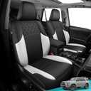 Seat Covers for Toyota 4Runner 2011-2024, Faux Leather Car Seat Cover Full Set, 3-Row-Only for 7 Seats Version-Blackwhite