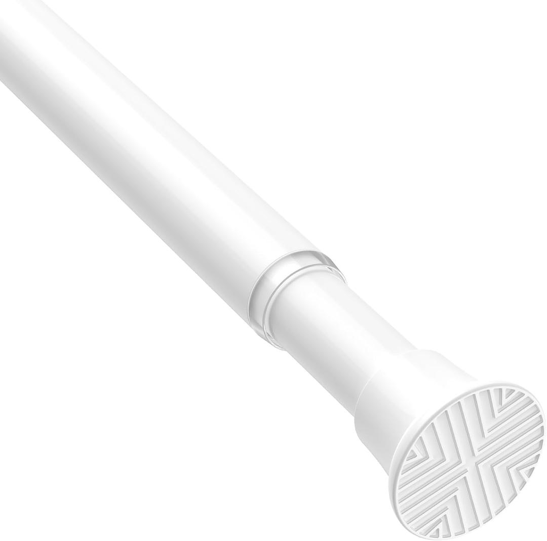 1Pack White Tension Curtain Rods 31 to 76 Inch Small Curtain Rods No Drilling Short Tension Rod Adjustable Spring Rod for Windows Door Closet Pressure Rod