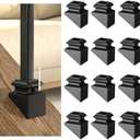 Antsky Iron Baluster Shoes 12 Pack, Slant Shoes, Stair Baluster Shoes Use for 1/2" Square Iron Balusters, Balusters for Staircase Interior, Satin Black