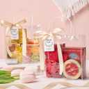 Mauproy 30 Pack Clear Plastic Gift Bags with Handles, Party Favor Bags with Ribbons and Tags, Reusable Goodie Tote Bags for Mother's Day Wedding Baby Shower (6.9 x 6.9 x 3.5")