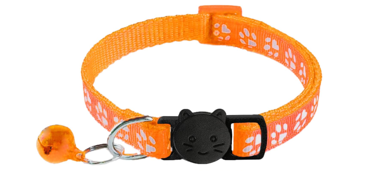 Cat Collars with Bells, Reflective Design and Claw Print Design, Safety Buckle Kitten Collars Adjustable