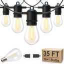 Addlon  Outdoor String Lights 35FT with 10+1 Shatterproof Edison Bulbs, Waterproof Hanging Patio Lights Outside for Backyard Deck Garden Party Xmas Decor, 2700K