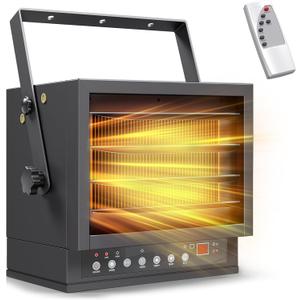 7500W Electric Garage Heater with Remote, 240V Hardwired Ceiling Mount Shop Heater, Garage Space Heaters with ECO Mode, 12H Timer, Thermostat, Overheat Protection, for Garage Workshops Warehouses