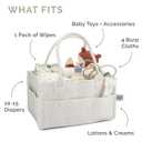 Parker Baby Diaper Caddy - Nursery Storage Bin and Car Organizer for Diapers and Baby Wipes - Oatmeal, Regular
