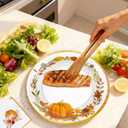 200Pcs Thanksgiving Paper Plates and Napkins, Fall Disposable Dinnerware Set with Pumpkins Maple Leaves Paper Plates Napkins for Thanksgiving Fall Party Supplies