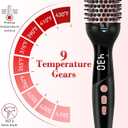 Ufree Ionic Thermal Brush, 1.5 Inch Heated Round Brush for Blowout, 30s Fast Heating Curling Brushes with 9 Temp Settings, Dual Voltage Travel Hair Styling Tool, Not Blow Dryer