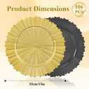 Premium Gold Charger Plates 105 Pcs 13" Heavy-Duty Reusable/Disposable Plastic Dinner Chargers, Irregular Rim Wedding Reception Birthday Party Fine Dining Banquet Table Decor