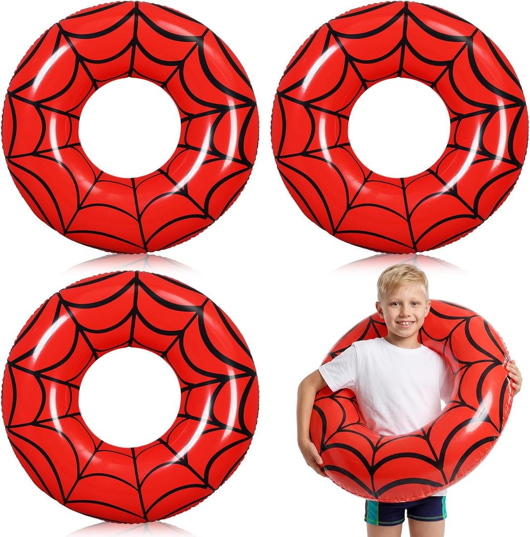 Sumind 4 Pcs 24 Inches Inflatable Pool Floats for Kids, Cute Pool Floaties Tube, Fruit Swim Tube Rings Bulk for Kids Girls Boys, Lake Beach Outdoor Party Decoration Summer Vacation Holiday
