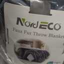 NORD ECO Luxury 1000GSM Faux Rabbit Fur Throw Blanket, Super Heavy Warm Cozy Blankets for Couch Bed Sofa, Bubble Plush Fuzzy Elegant Soft Reversible Mink Blanket for Living Room Bedroom, Grey (50"x60")