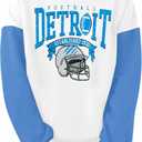 BANGELY Game Day Hoodie Women Cute Football Graphic Pullover Sweatshirt Football Season Sweaters Fans Y2k Casual Holiday Tops (Small, White)