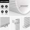 LazBlinds Cordless Cellular Shades, No Tools No Drill Light Filtering Honeycomb Shades Pleated Blinds for Windows, 29.5'' W x 48'' H, Light Grey