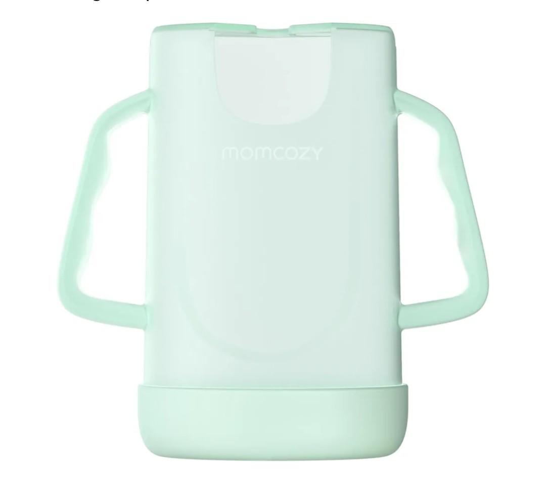 Momcozy Baby Pouch Holder No Squeeze, Baby Food & Juice Box Holder, Mess-Free, Easy Grip for Self-Feeding, BPA-Free & DEHP-Free, Must-Have for Babies, Green (Pack of 1)